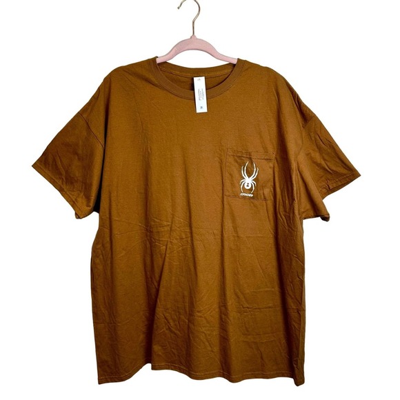 NWT Athletic Works‎ SPYDER Shirt Men’s sz. 2XL Brown Short Sleeve Casual Top - Picture 1 of 6